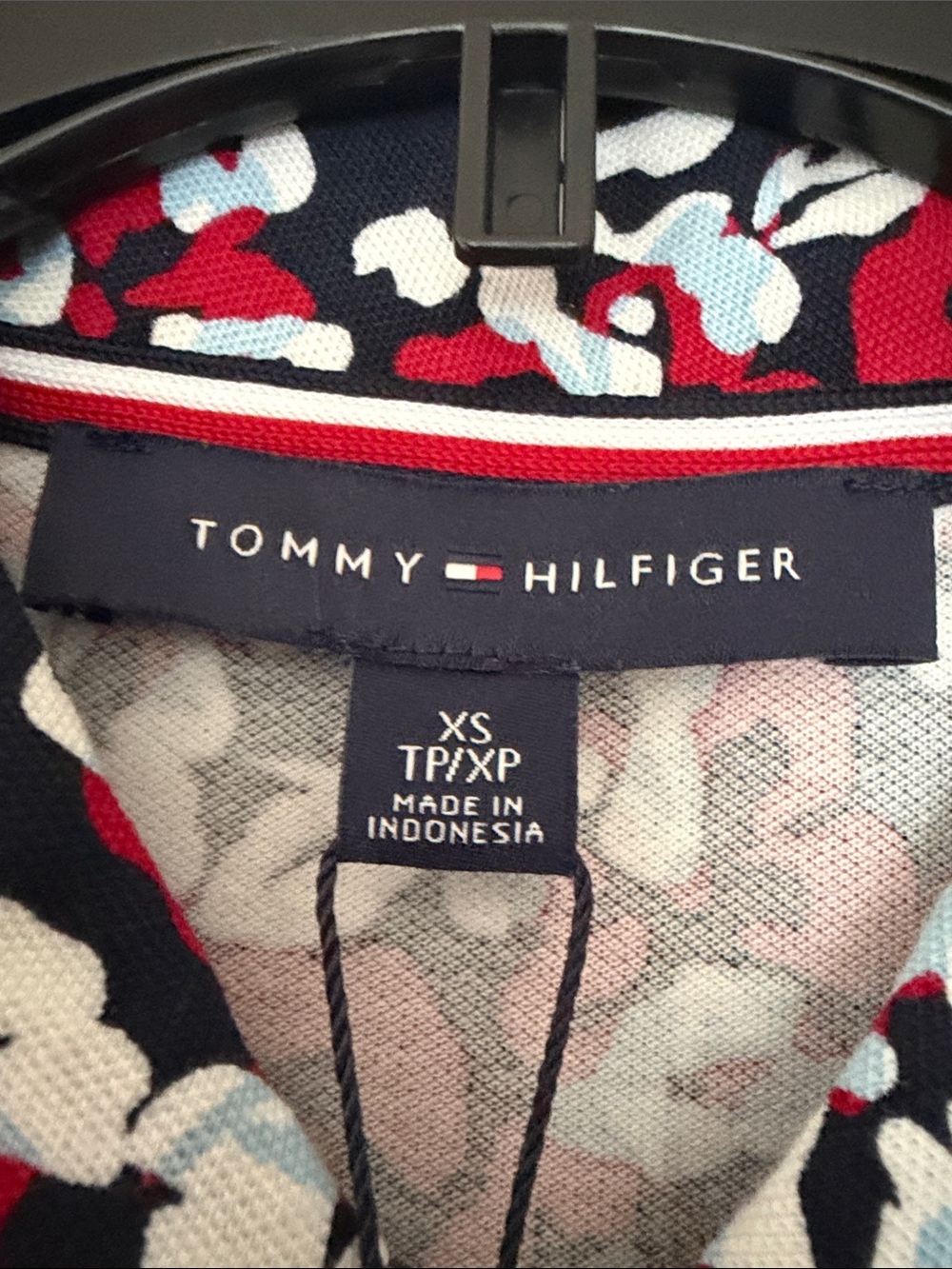 Tommy Hilfiger Floral Polo Mini Dress in Black, Red & White - Picture 3 of 5